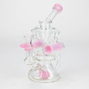 preemo - 8 inch Double Finger Hole Recycler [P086] Glass Bong preemo PINK