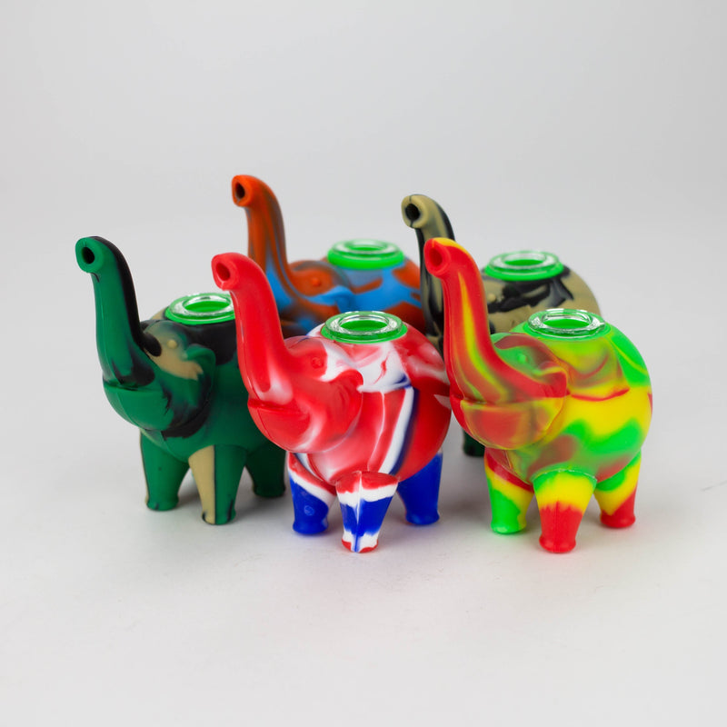 O Fortune | 4.5"Silicone Elephant hand pipe-Assorted