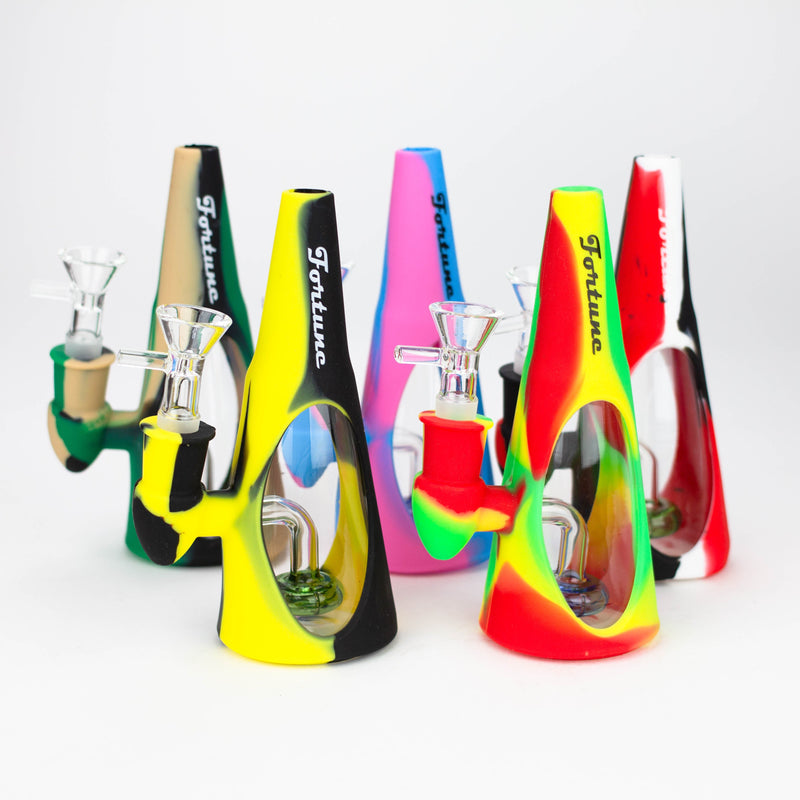 Fortune | 6.5" Multi-color Cone silicone water bong-Assorted [SP1049] Resin · Silicone · Plastic Bong Fortune