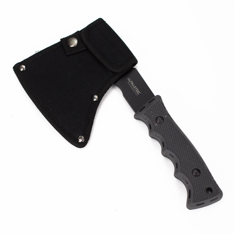 O ALPHASTEEL | Tactical Axe with Sheath Black Hatchet [F103A]