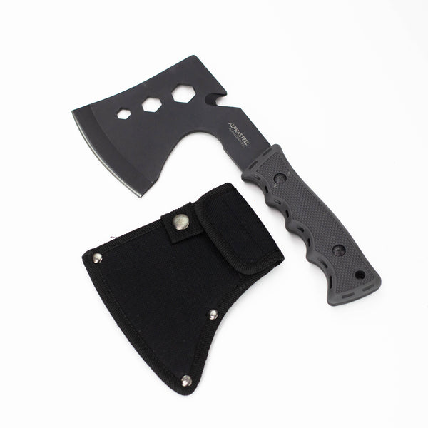 O ALPHASTEEL | Tactical Axe with Sheath Black Hatchet [F103A]