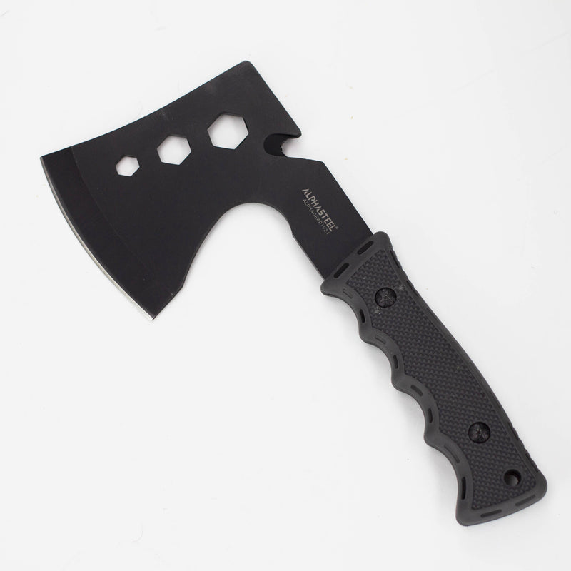 O ALPHASTEEL | Tactical Axe with Sheath Black Hatchet [F103A]