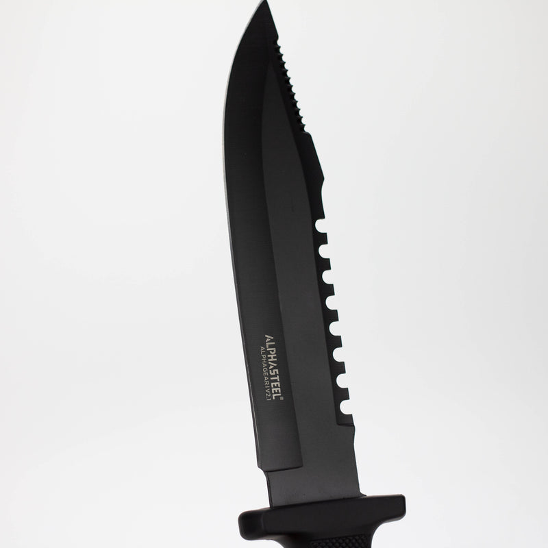 O ALPHASTEEL | 11.5″ Tactical Hunting Knife with throwing Knife [1248A]