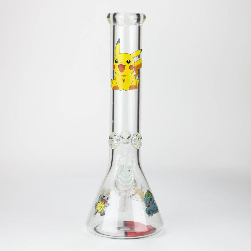 O 13.5" Cartoon 7 mm glass water beaker bong-Graphic PM v2