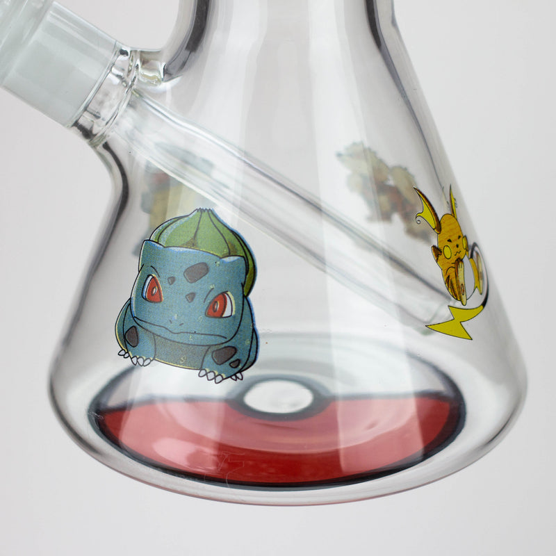 O 13.5" Cartoon 7 mm glass water beaker bong-Graphic PM v2