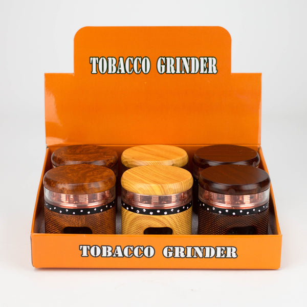 O 4 parts faux wood herb grinder Box of 6 [G728]