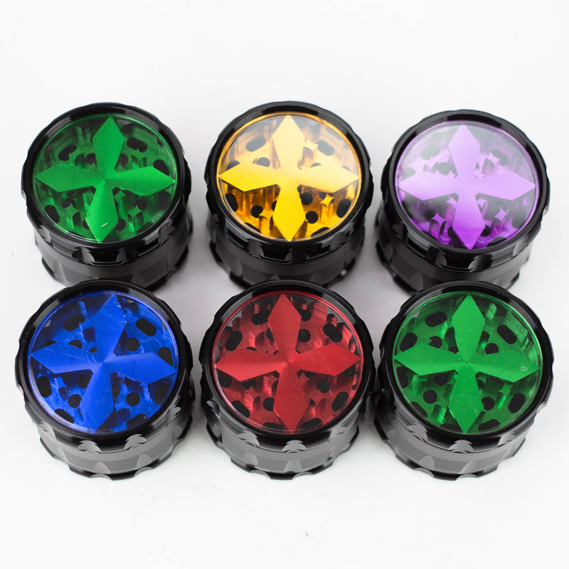 O 4 Parts Aluminium grinder with acrylic color window box of 6 [G815]
