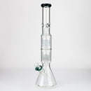 19" Dual 8 arms perc, with splash guard 7mm glass water bong [G11135] Glass Bong Purple Haze Smoke Inc Teal