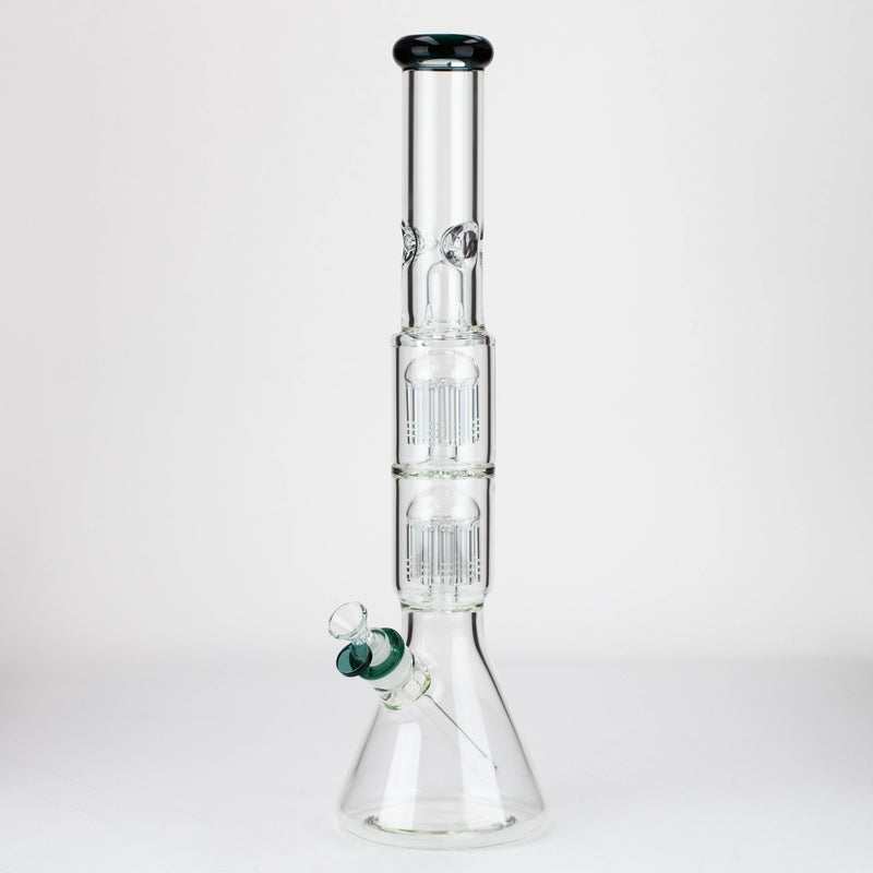 O 19" Dual 8 arms perc, with splash guard 7mm glass water bong [G11135]