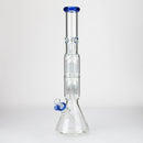 19" Dual 8 arms perc, with splash guard 7mm glass water bong [G11135] Glass Bong Purple Haze Smoke Inc Light Blue