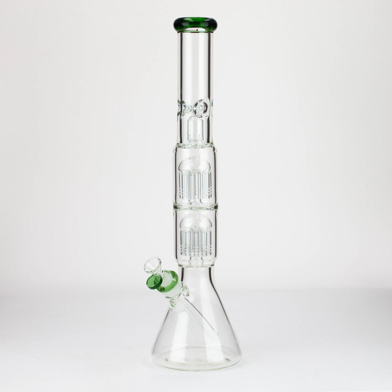 O 19" Dual 8 arms perc, with splash guard 7mm glass water bong [G11135]