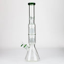 19" Dual 8 arms perc, with splash guard 7mm glass water bong [G11135] Glass Bong Purple Haze Smoke Inc