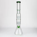 19" Dual 8 arms perc, with splash guard 7mm glass water bong [G11135] Glass Bong Purple Haze Smoke Inc