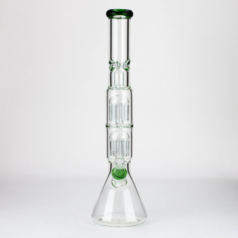 O 19" Dual 8 arms perc, with splash guard 7mm glass water bong [G11135]