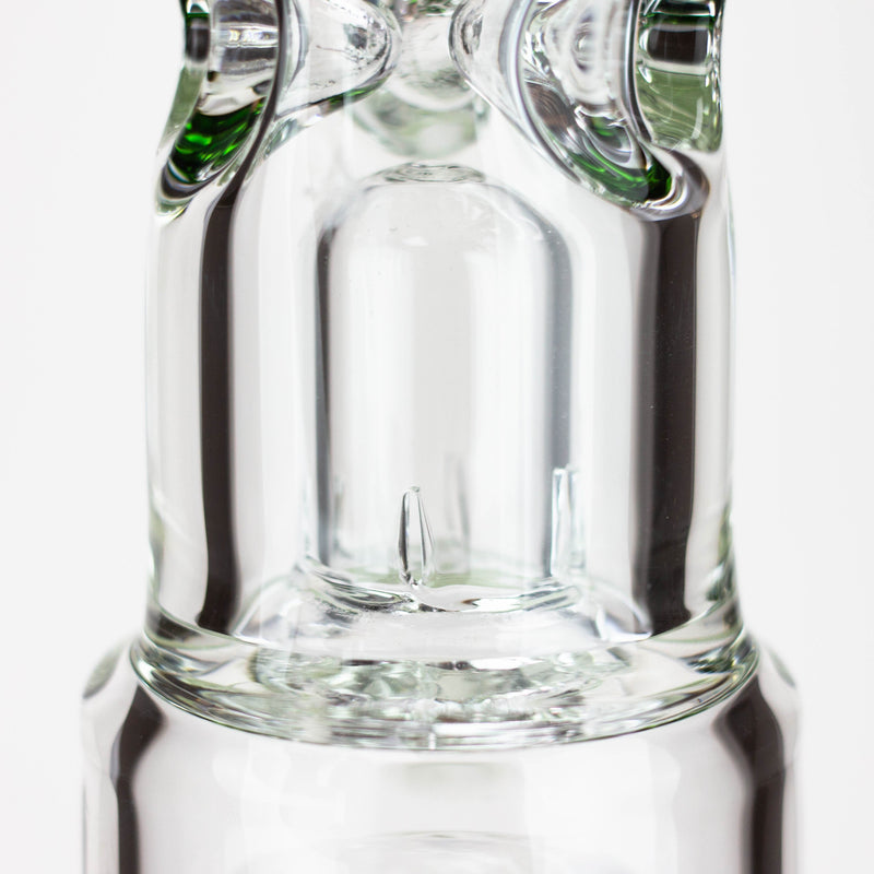 O 19" Dual 8 arms perc, with splash guard 7mm glass water bong [G11135]