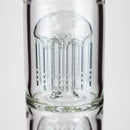 19" Dual 8 arms perc, with splash guard 7mm glass water bong [G11135] Glass Bong Purple Haze Smoke Inc