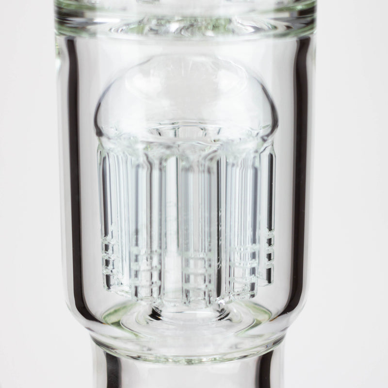 O 19" Dual 8 arms perc, with splash guard 7mm glass water bong [G11135]