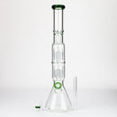 19" Dual 8 arms perc, with splash guard 7mm glass water bong [G11135] Glass Bong Purple Haze Smoke Inc