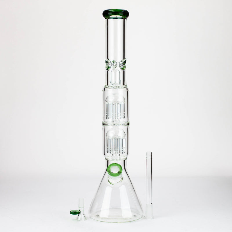 O 19" Dual 8 arms perc, with splash guard 7mm glass water bong [G11135]