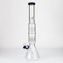 19" Dual 8 arms perc, with splash guard 7mm glass water bong [G11135] Glass Bong Purple Haze Smoke Inc Blue