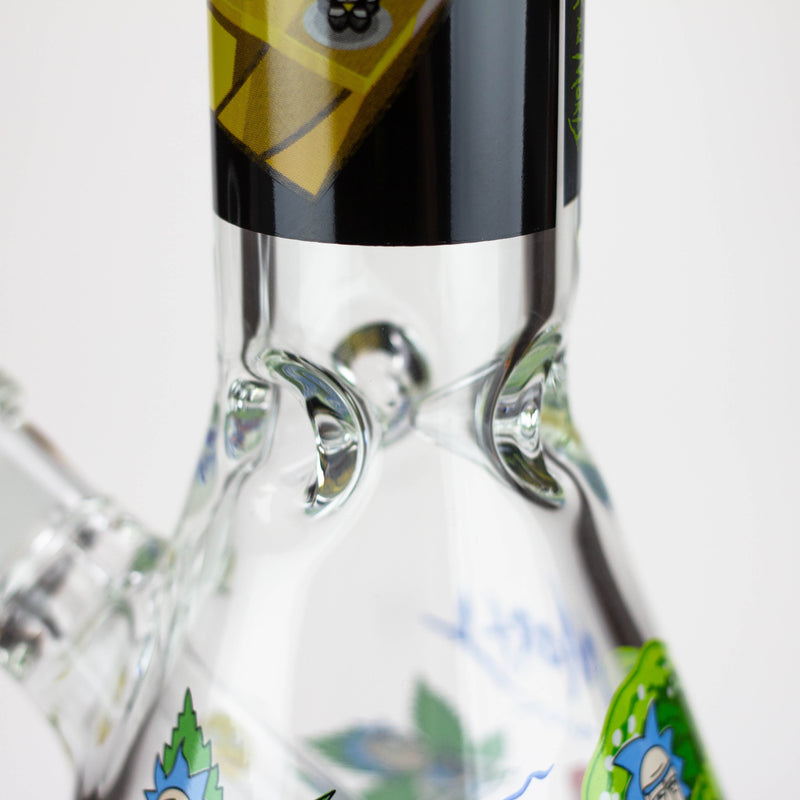 O 14” RM cartoon 7 mm glass beaker water bong Assorted Designs