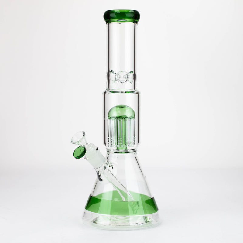 O 14" Single 8 arms perc, glass water bong [G01037]