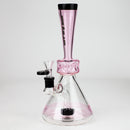 NG-10 inch Thin Waist Bubbler [S369] Glass Bong High-End Brands Glass PINK+BLACK