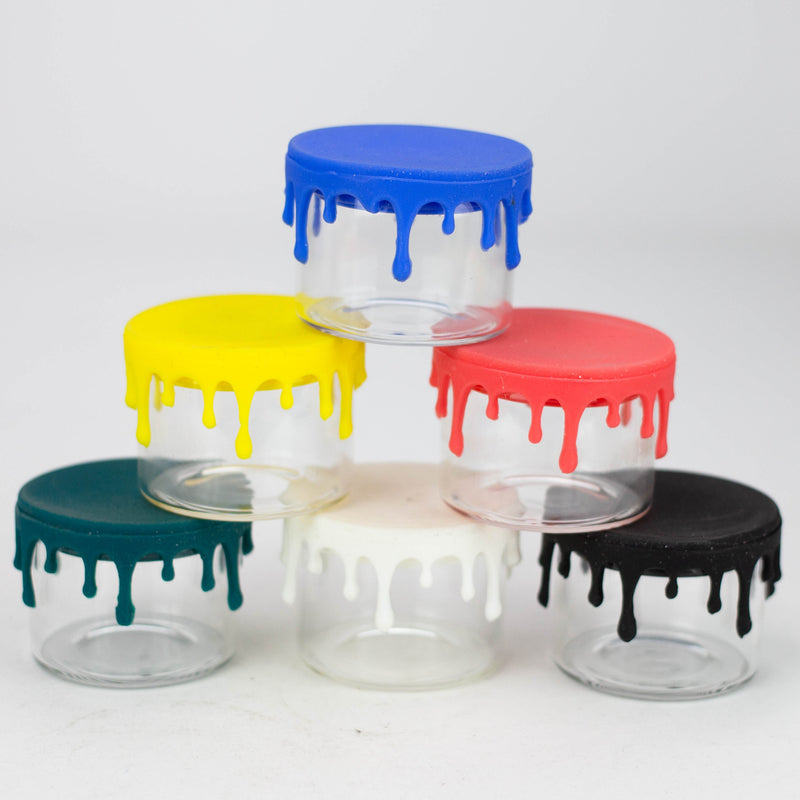 O Glass Dab Container with silicone lid Dab Container box of 12 [SI32]