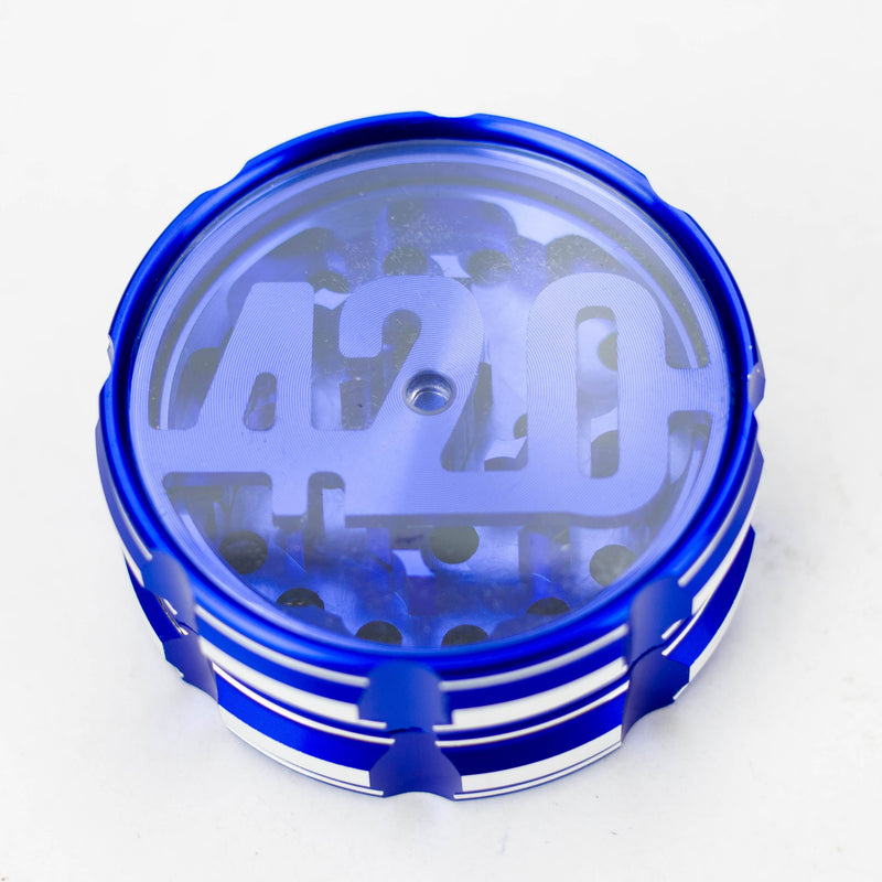 O 4 Parts 420 Aluminum Grinder-Blue [CNC6404-420]