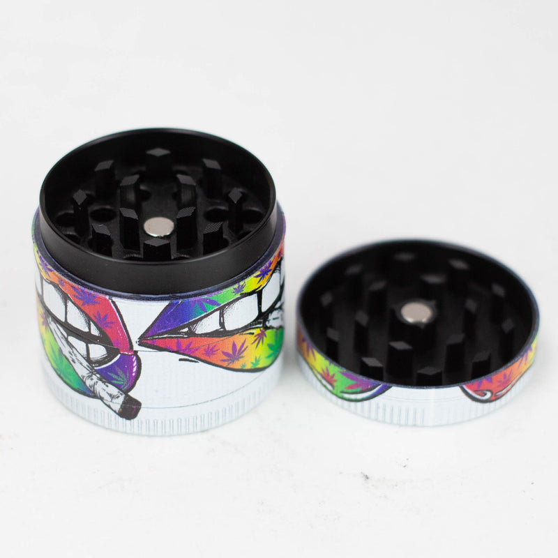 O 1.5" Metal Grinder Red Lips Design 4 Layers Box of 12 [GZ632]