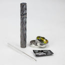 Glass one hitter, Grinder and screen gift set, grinder with Cleaning Brush, Screens and Case Metal Pipe BANKA