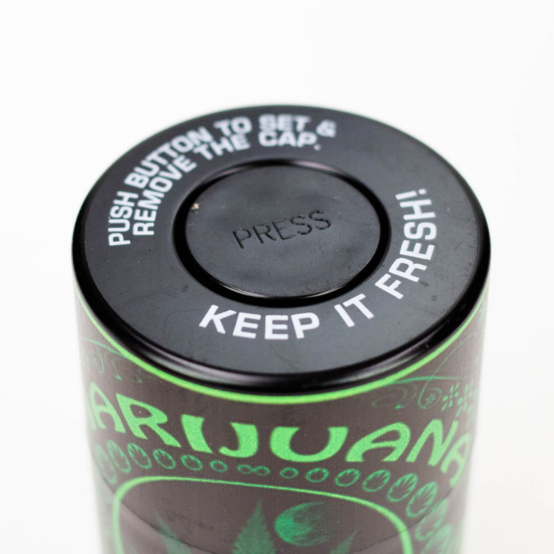 O Air tight Stash Jars with Green Leaf Designs Box of 6
