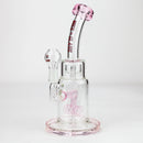 NG | 9 inch Double Wheel Perc Rig [N8002] Glass Rig High-End Brands Glass Pink