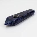 Acid Secs | Grey/Blue Feldspar Crystal Pipe with Choke Quartz · Stone Pipe Acid Secs Productions Inc.
