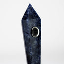 Acid Secs | Grey/Blue Feldspar Crystal Pipe with Choke Quartz · Stone Pipe Acid Secs Productions Inc.