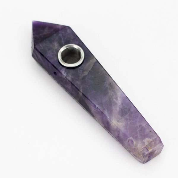 O Acid Secs | Pure Amethyst Crystal Pipe with Choke