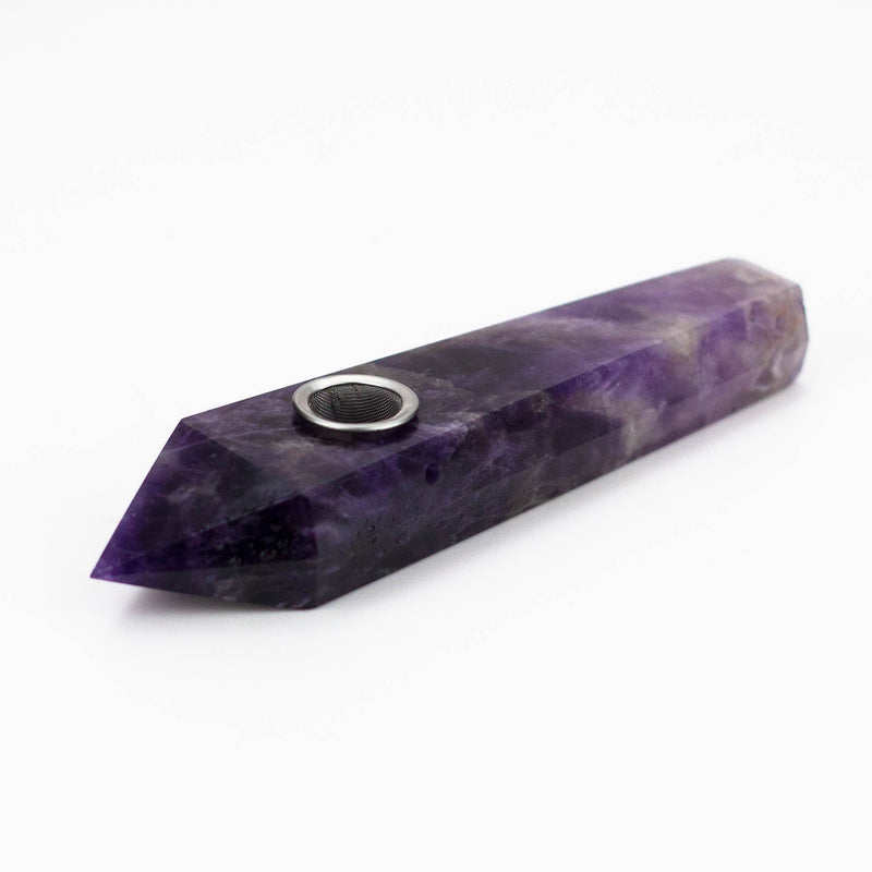 O Acid Secs | Pure Amethyst Crystal Pipe with Choke