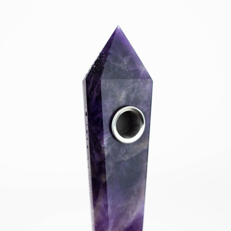 O Acid Secs | Pure Amethyst Crystal Pipe with Choke