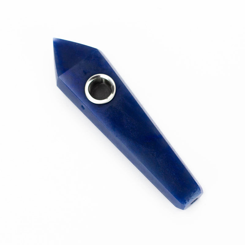 Acid Secs | Blue Adventurine Crystal Pipe with Choke Quartz · Stone Pipe Acid Secs Productions Inc. Type