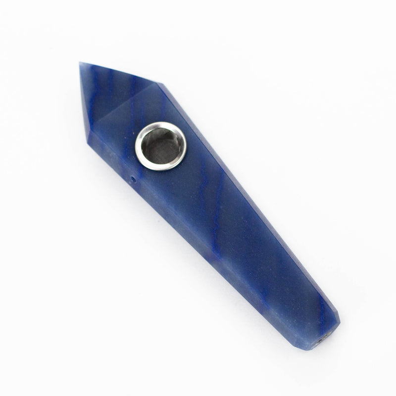Acid Secs | Blue Adventurine Crystal Pipe with Choke Quartz · Stone Pipe Acid Secs Productions Inc. Type