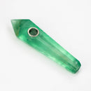 Acid Secs | Green Fluorite Crystal Pipe with Choke Quartz · Stone Pipe Acid Secs Productions Inc.