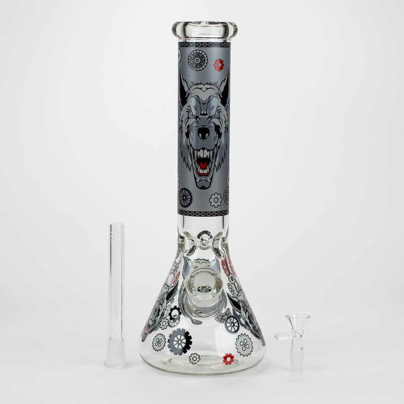 O 13.5 " JJ WOLF GLOW IN THE DARK BONG