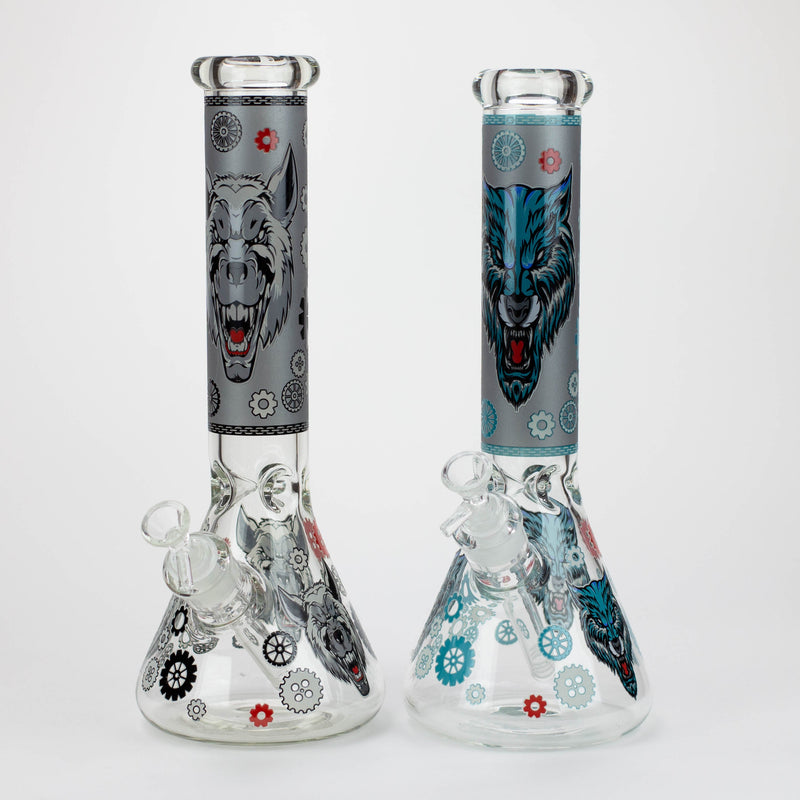 O 13.5 " JJ WOLF GLOW IN THE DARK BONG