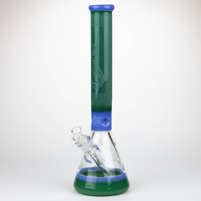 O Genie | 17" sandblasted artwork tube 7 mm glass water bong [GB21006]