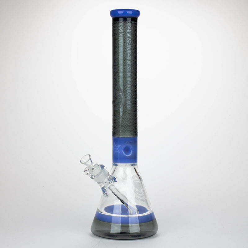 O Genie | 17" sandblasted artwork tube 7 mm glass water bong [GB21006]