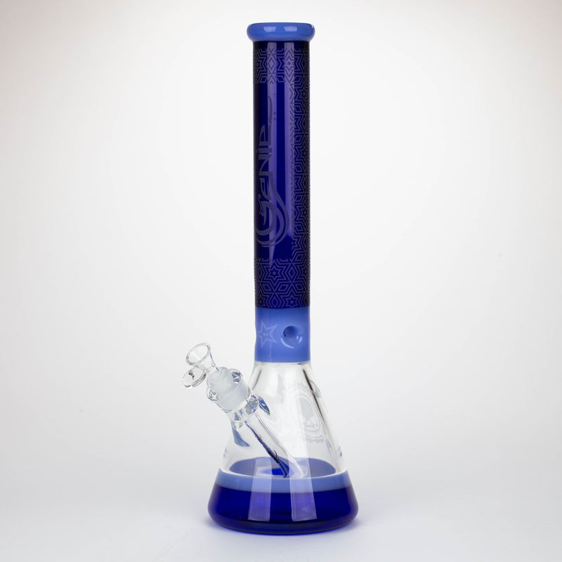 O Genie | 17" sandblasted artwork tube 7 mm glass water bong [GB21006]