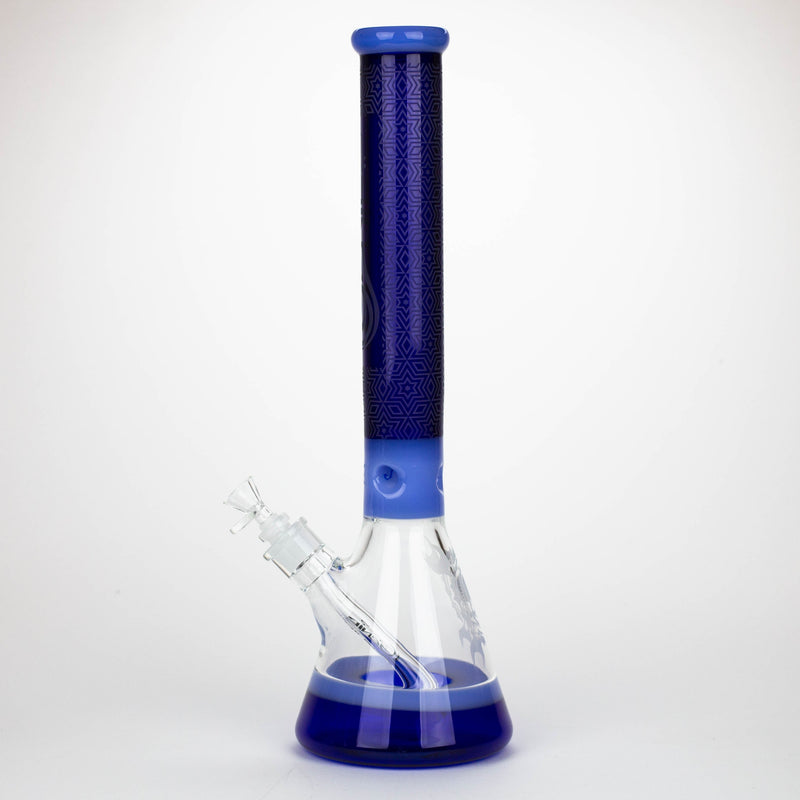 O Genie | 17" sandblasted artwork tube 7 mm glass water bong [GB21006]