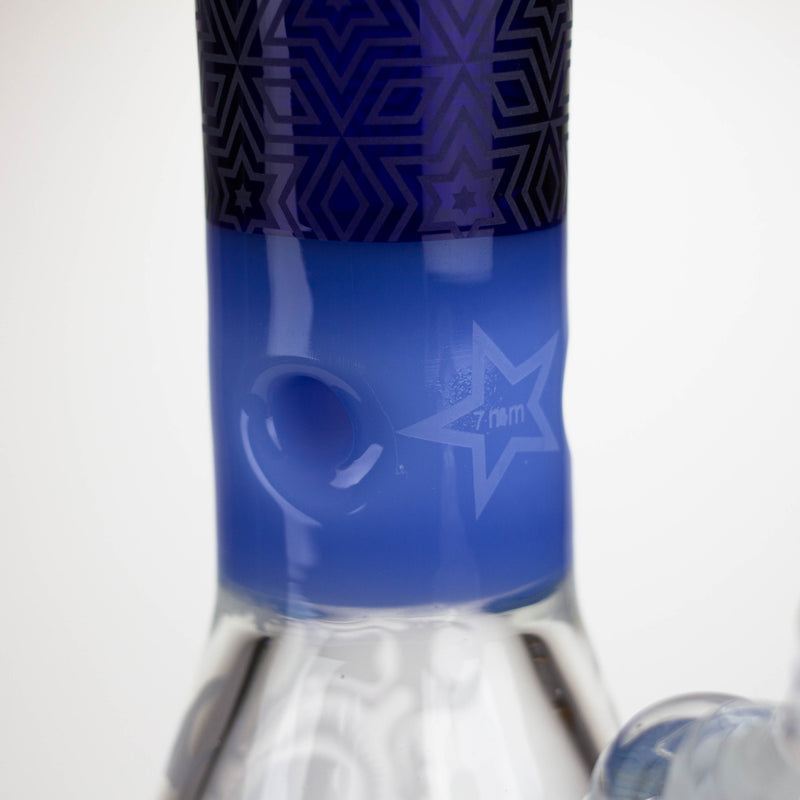 O Genie | 17" sandblasted artwork tube 7 mm glass water bong [GB21006]