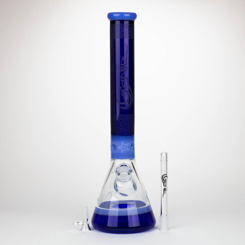 O Genie | 17" sandblasted artwork tube 7 mm glass water bong [GB21006]