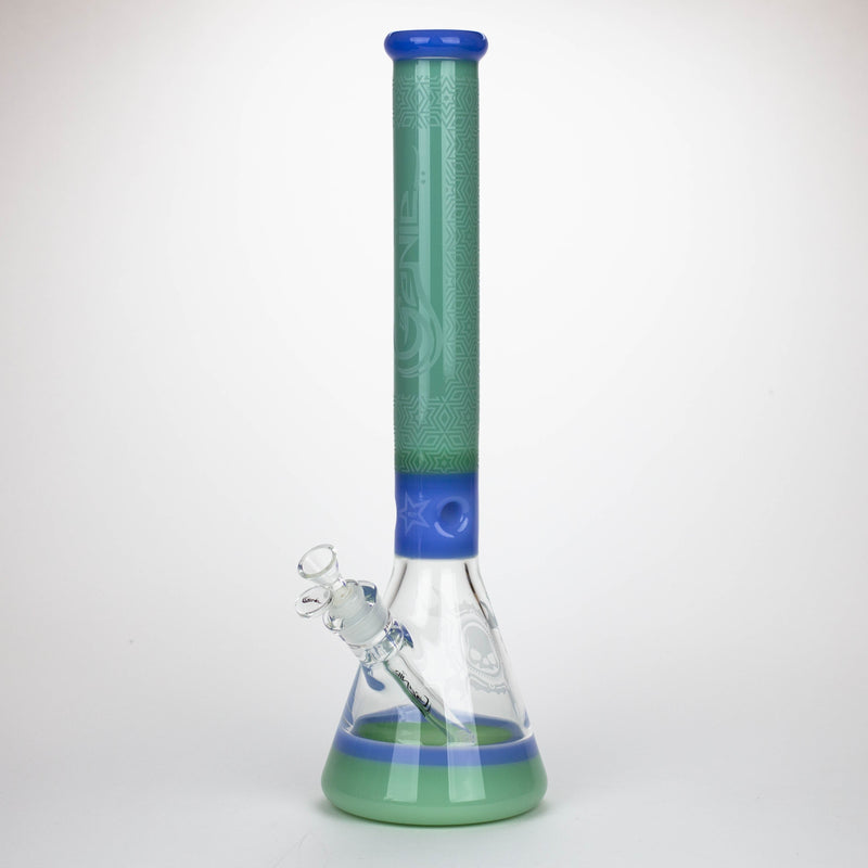 O Genie | 17" sandblasted artwork tube 7 mm glass water bong [GB21006]